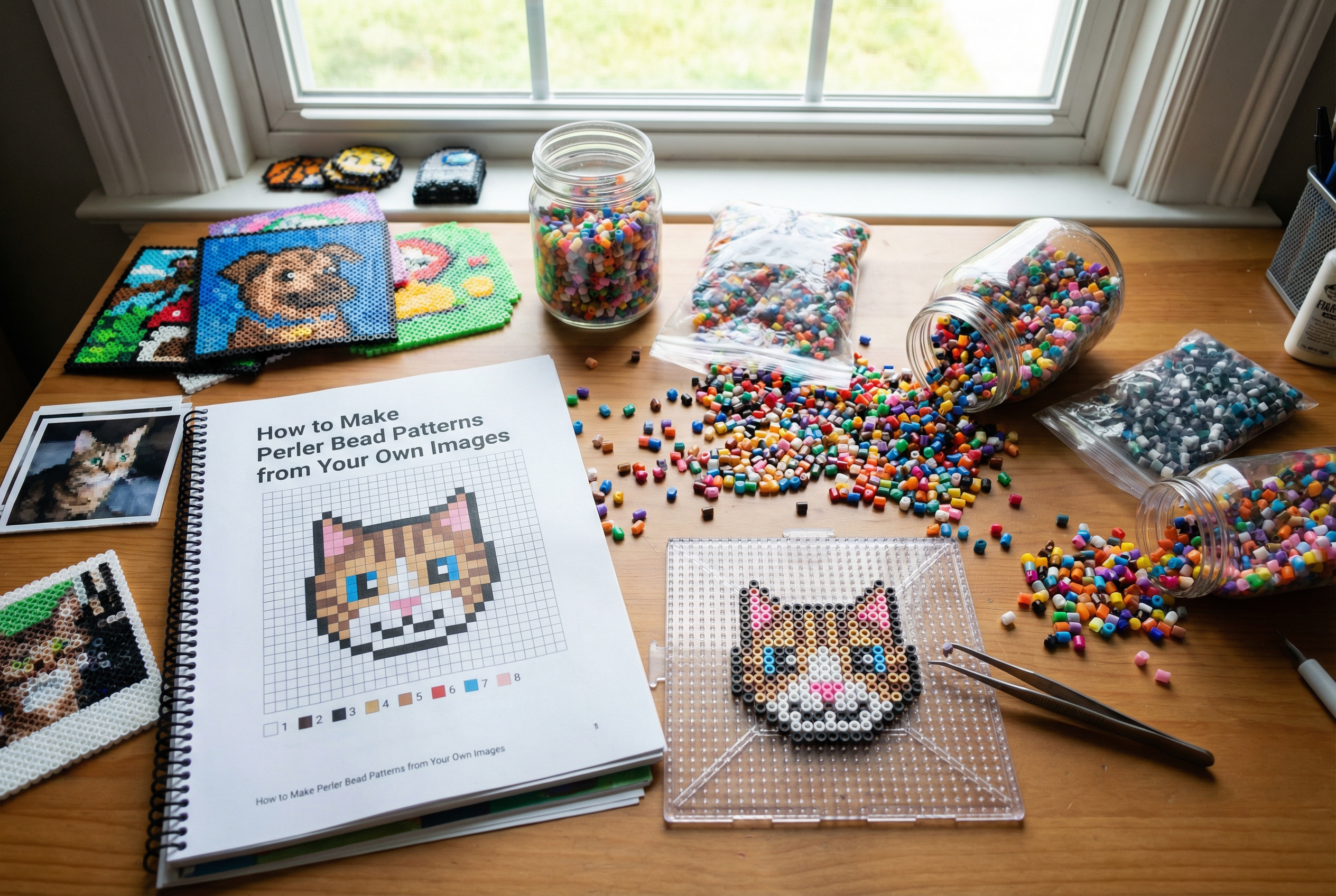 How to Make Perler Bead Patterns from Your Own Images workspace process scene